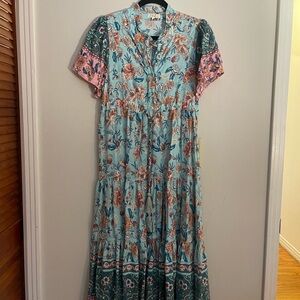 Maxi Floral Dress, multi colored